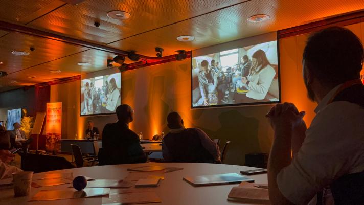 P106 video display during EU CBRN CoE side event