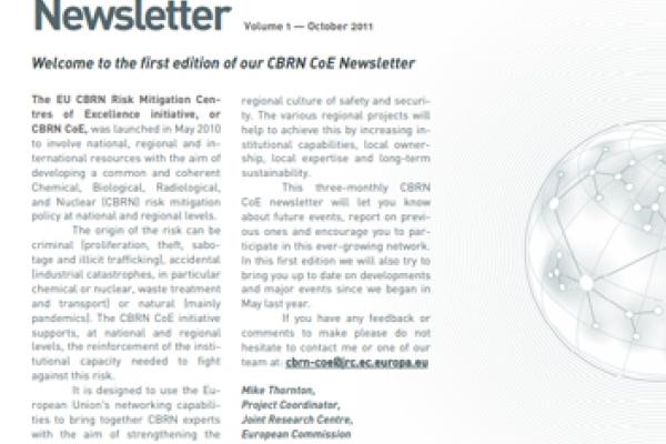 Thumbnail of CBRN CoE Newsletter Volume 1