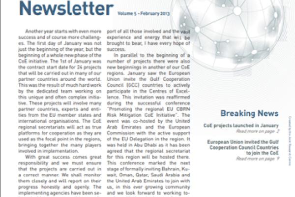 Thumbnail of CBRN CoE Newsletter Volume 5