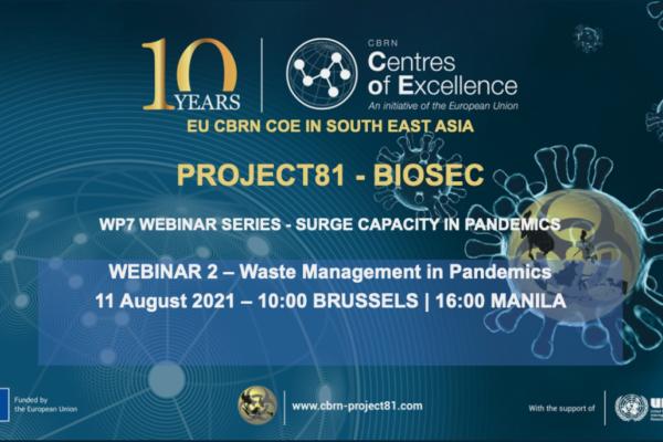 'Waste Management in Pandemics': EU CBRN CoE Project 81 Webinar