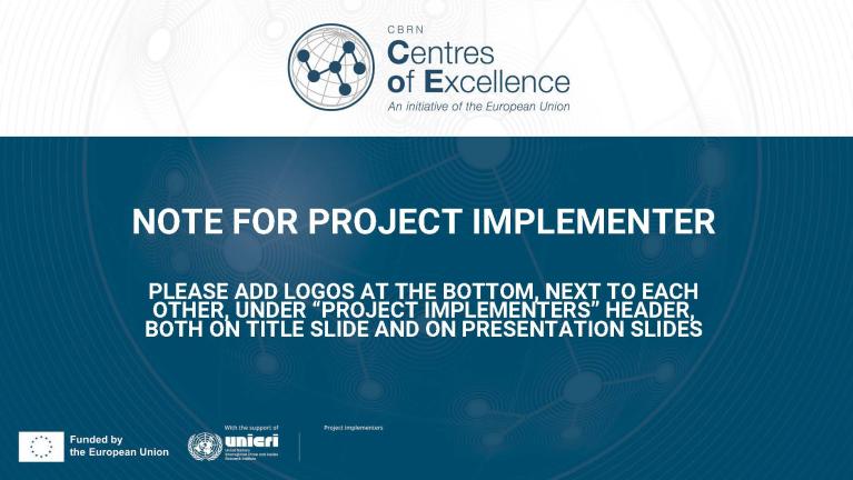 EU CBRN CoE Power Point Template - Project implementers - Front