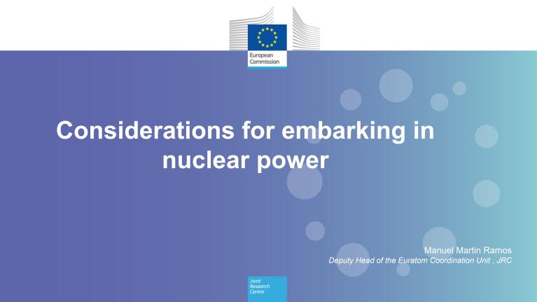 Considerations for embarking in nuclear energy