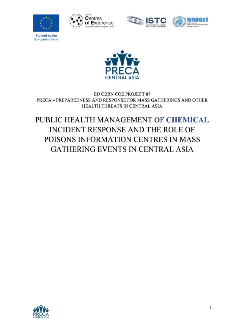 COVER Guidelines on the Public Health Management of Chemical Incident Response